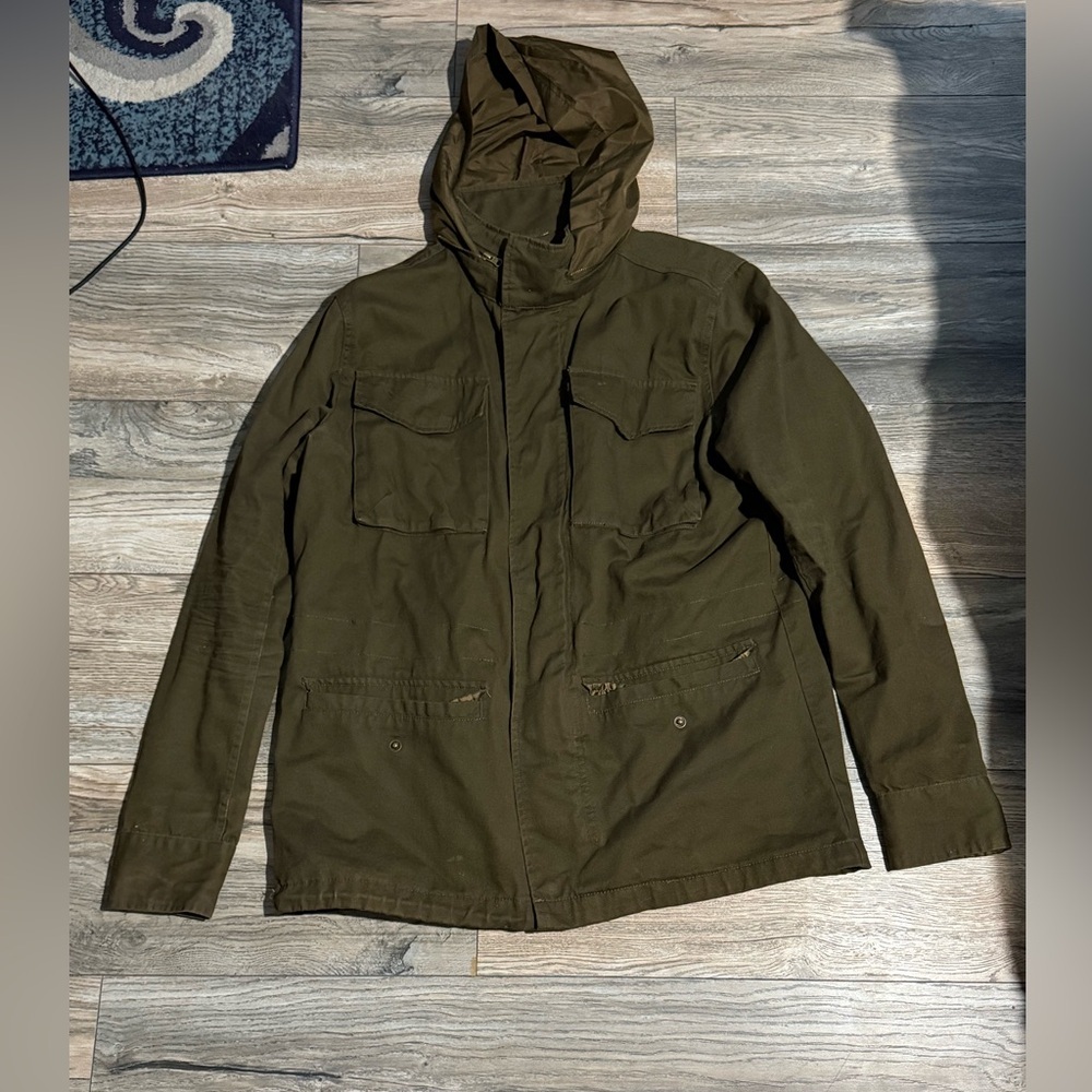 Rue 21 Men’s Size Small Olive Green Military Cargo Utility Hoodie